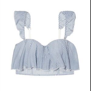 Victoria’s Secret bustier Striped Ruffle Crop Top